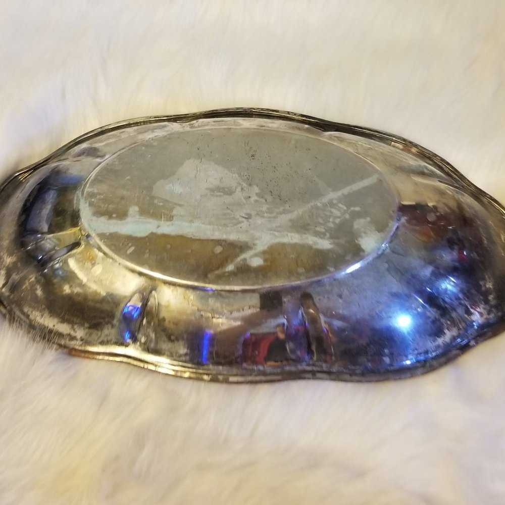 National Silver on Copper Tray, #1023, Ornate Vtg - Picture 6 of 6